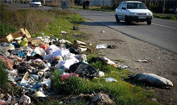 معضل زباله در حاشیه جاده جنگلی عباس آباد - کلاردشت